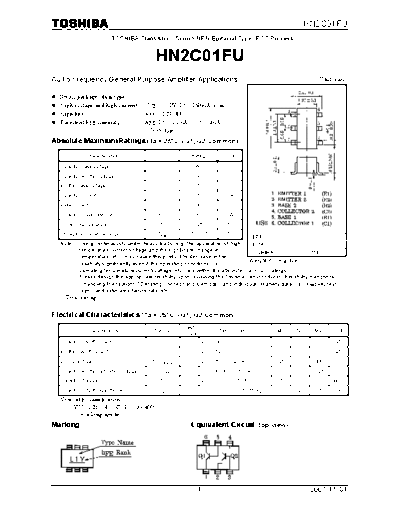 Toshiba hn2c01fu 071101  . Electronic Components Datasheets Active components Transistors Toshiba hn2c01fu_071101.pdf