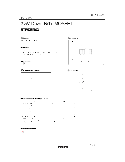 Rohm rtf025n03  . Electronic Components Datasheets Active components Transistors Rohm rtf025n03.pdf