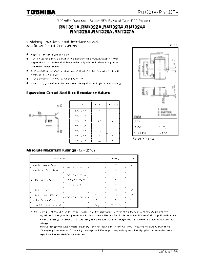 Toshiba rn1321a rn1327a 100406  . Electronic Components Datasheets Active components Transistors Toshiba rn1321a_rn1327a_100406.pdf