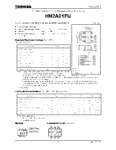 Toshiba hn2a01fu 071101  . Electronic Components Datasheets Active components Transistors Toshiba hn2a01fu_071101.pdf