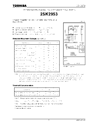 Toshiba 2sk2953  . Electronic Components Datasheets Active components Transistors Toshiba 2sk2953.pdf