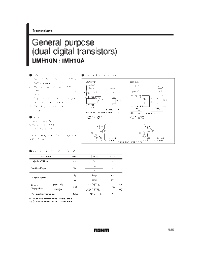 Rohm umh10n  . Electronic Components Datasheets Active components Transistors Rohm umh10n.pdf