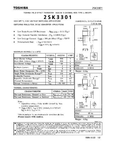 Toshiba 2sk3301  . Electronic Components Datasheets Active components Transistors Toshiba 2sk3301.pdf