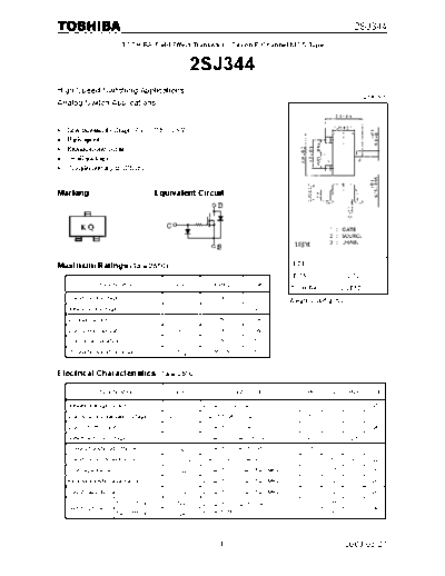 Toshiba 2sj344  . Electronic Components Datasheets Active components Transistors Toshiba 2sj344.pdf