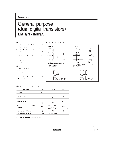 Rohm umh9n imh9a h9 sot23-6 sot363  . Electronic Components Datasheets Active components Transistors Rohm umh9n_imh9a_h9_sot23-6_sot363.pdf