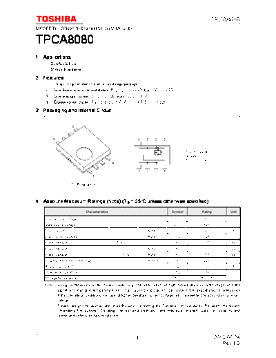 Toshiba tpca8080 en datasheet 100624  . Electronic Components Datasheets Active components Transistors Toshiba tpca8080_en_datasheet_100624.pdf