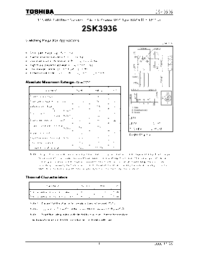 Toshiba 2sk3936  . Electronic Components Datasheets Active components Transistors Toshiba 2sk3936.pdf