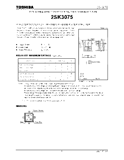 Toshiba 2sk3075  . Electronic Components Datasheets Active components Transistors Toshiba 2sk3075.pdf