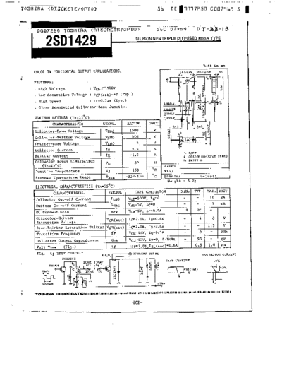 Toshiba 2sd1429  . Electronic Components Datasheets Active components Transistors Toshiba 2sd1429.pdf