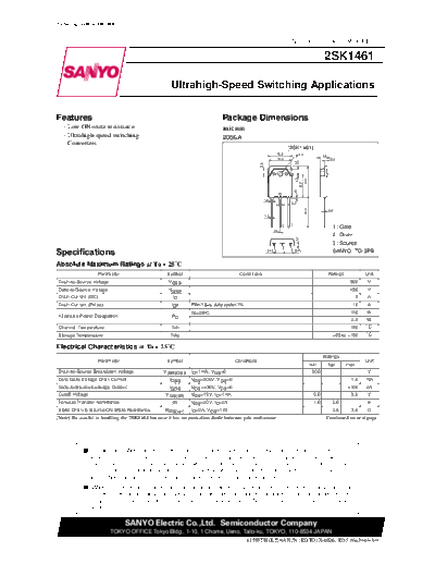 2 22sk1461  . Electronic Components Datasheets Various datasheets 2 22sk1461.pdf