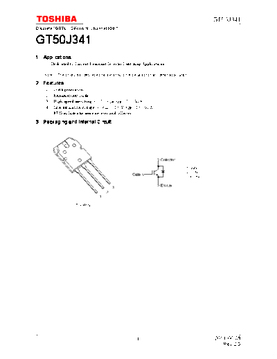 Toshiba gt50j341 110608  . Electronic Components Datasheets Active components Transistors Toshiba gt50j341_110608.pdf