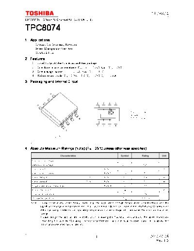 Toshiba tpc8074 en datasheet 100708  . Electronic Components Datasheets Active components Transistors Toshiba tpc8074_en_datasheet_100708.pdf