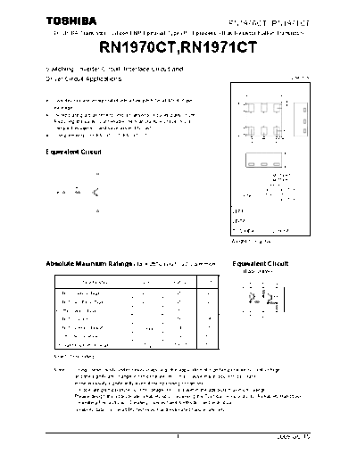 Toshiba rn1970ct rn1971ct 090615  . Electronic Components Datasheets Active components Transistors Toshiba rn1970ct_rn1971ct_090615.pdf