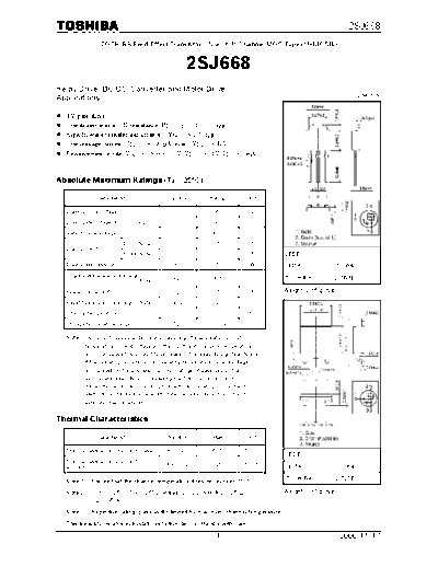 Toshiba 2sj668  . Electronic Components Datasheets Active components Transistors Toshiba 2sj668.pdf