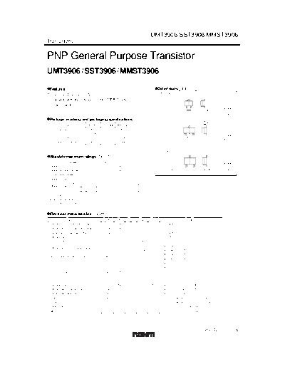 Rohm umt3906 sst3906 mmst3906  . Electronic Components Datasheets Active components Transistors Rohm umt3906_sst3906_mmst3906.pdf