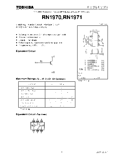 Toshiba rn1970-rn1971  . Electronic Components Datasheets Active components Transistors Toshiba rn1970-rn1971.pdf