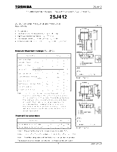 Toshiba 2sj412  . Electronic Components Datasheets Active components Transistors Toshiba 2sj412.pdf