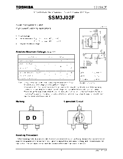 Toshiba ssm3j02f 071101  . Electronic Components Datasheets Active components Transistors Toshiba ssm3j02f_071101.pdf
