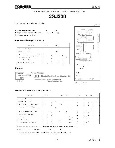 Toshiba 2sj200  . Electronic Components Datasheets Active components Transistors Toshiba 2sj200.pdf