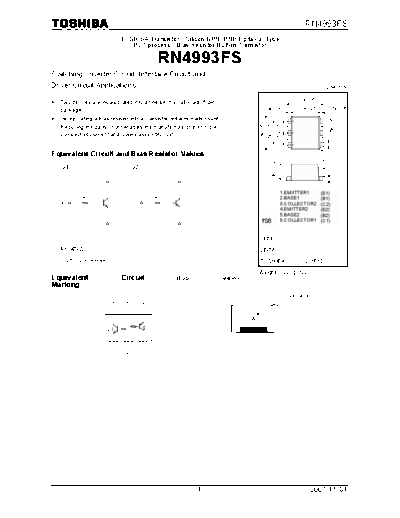 Toshiba rn4993fs  . Electronic Components Datasheets Active components Transistors Toshiba rn4993fs.pdf