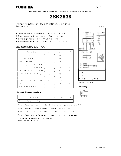 Toshiba 2sk2836  . Electronic Components Datasheets Active components Transistors Toshiba 2sk2836.pdf