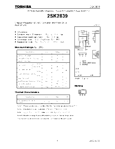 Toshiba 2sk2839  . Electronic Components Datasheets Active components Transistors Toshiba 2sk2839.pdf