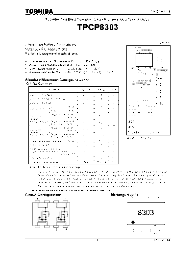 Toshiba tpcp8303 en datasheet 100114  . Electronic Components Datasheets Active components Transistors Toshiba tpcp8303_en_datasheet_100114.pdf