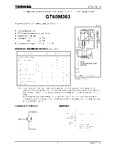 Toshiba gt60m303  . Electronic Components Datasheets Active components Transistors Toshiba gt60m303.pdf