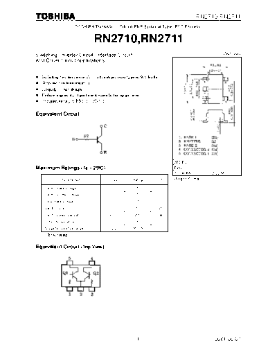 . Electronic Components Datasheets rn2710 rn2711  . Electronic Components Datasheets Active components Transistors Toshiba rn2710_rn2711.pdf