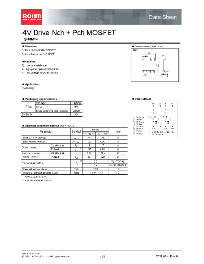 Rohm sh8m14  . Electronic Components Datasheets Active components Transistors Rohm sh8m14.pdf