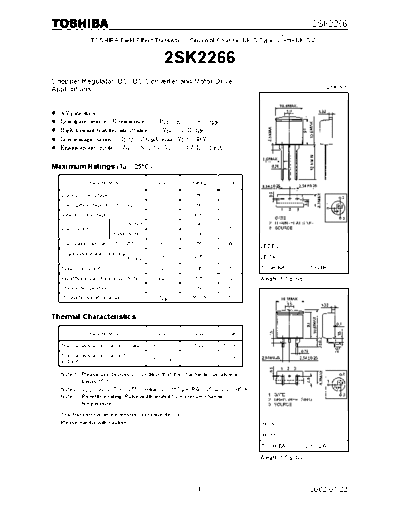 Toshiba 2sk2266  . Electronic Components Datasheets Active components Transistors Toshiba 2sk2266.pdf
