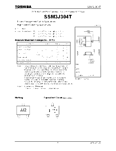 Toshiba ssm3j304t 100126  . Electronic Components Datasheets Active components Transistors Toshiba ssm3j304t_100126.pdf