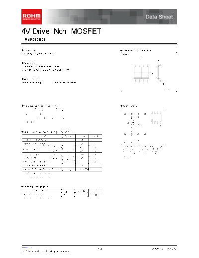 Rohm rsh070n05  . Electronic Components Datasheets Active components Transistors Rohm rsh070n05.pdf