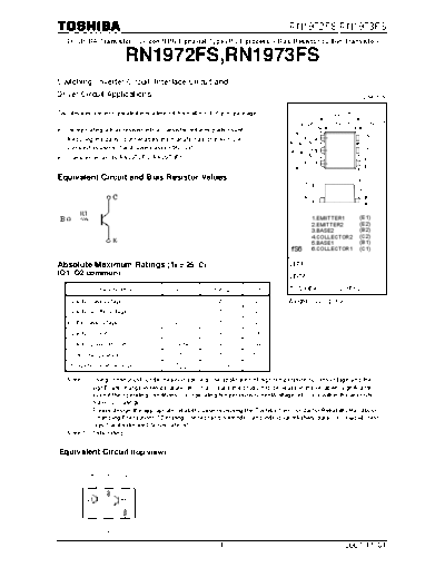 Toshiba rn1972fs rn1973fs  . Electronic Components Datasheets Active components Transistors Toshiba rn1972fs_rn1973fs.pdf