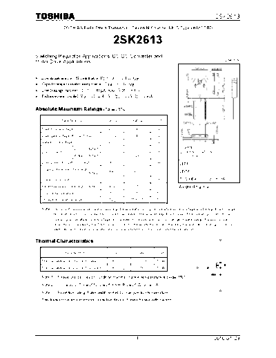 Toshiba 2sk2613  . Electronic Components Datasheets Active components Transistors Toshiba 2sk2613.pdf