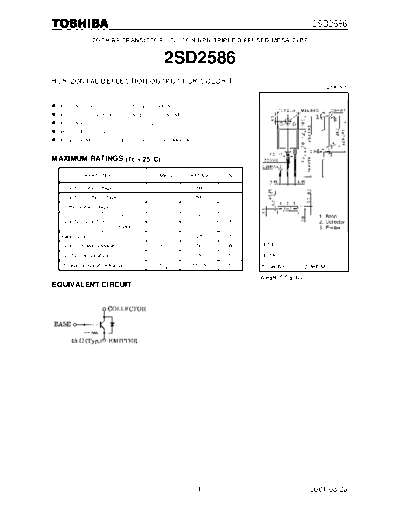 Toshiba 2sd2586  . Electronic Components Datasheets Active components Transistors Toshiba 2sd2586.pdf