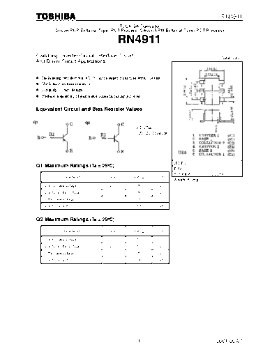 Toshiba rn4911  . Electronic Components Datasheets Active components Transistors Toshiba rn4911.pdf