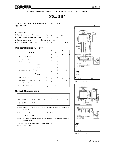 Toshiba 2sj401  . Electronic Components Datasheets Active components Transistors Toshiba 2sj401.pdf