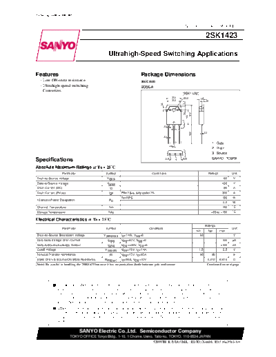 2 22sk1423  . Electronic Components Datasheets Various datasheets 2 22sk1423.pdf