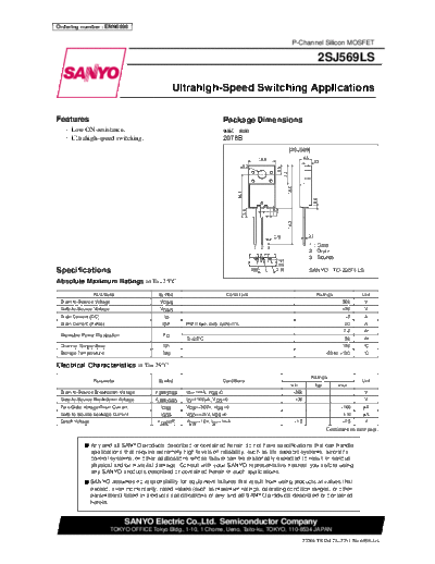 . Electronic Components Datasheets 22sj569ls  . Electronic Components Datasheets Various datasheets 2 22sj569ls.pdf