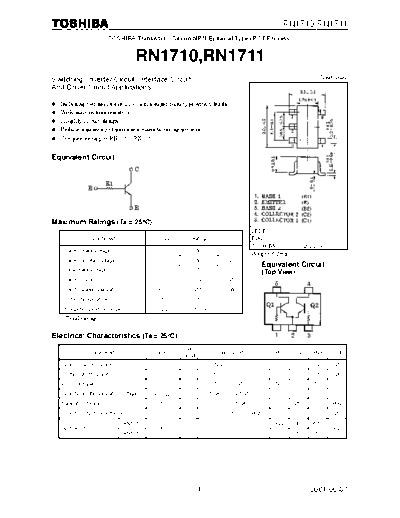 Toshiba rn1710-rn1711  . Electronic Components Datasheets Active components Transistors Toshiba rn1710-rn1711.pdf