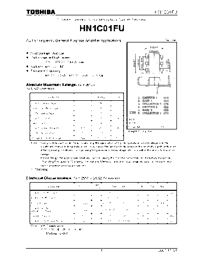 Toshiba hn1c01fu 071101  . Electronic Components Datasheets Active components Transistors Toshiba hn1c01fu_071101.pdf