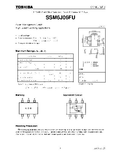 Toshiba ssm6j06fu  . Electronic Components Datasheets Active components Transistors Toshiba ssm6j06fu.pdf