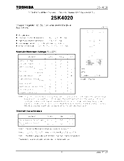 Toshiba 2sk4020  . Electronic Components Datasheets Active components Transistors Toshiba 2sk4020.pdf