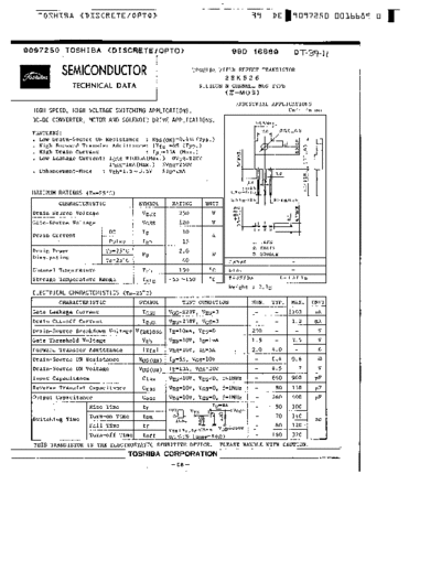 Toshiba 2sk526  . Electronic Components Datasheets Active components Transistors Toshiba 2sk526.pdf