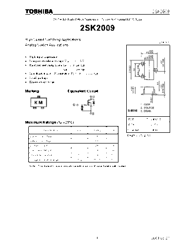 Toshiba 2sk2009  . Electronic Components Datasheets Active components Transistors Toshiba 2sk2009.pdf