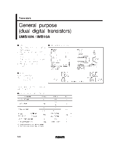 Rohm umb10n imb10a b10 sot23-6 sot363  . Electronic Components Datasheets Active components Transistors Rohm umb10n_imb10a_b10_sot23-6_sot363.pdf