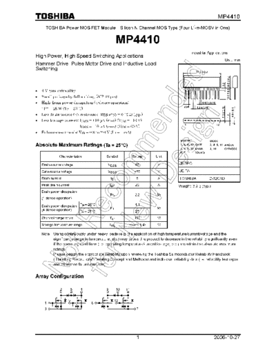 Toshiba mp4410 en wm 20061027  . Electronic Components Datasheets Active components Transistors Toshiba mp4410_en_wm_20061027.pdf