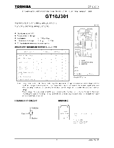 Toshiba gt10j301 061031  . Electronic Components Datasheets Active components Transistors Toshiba gt10j301_061031.pdf