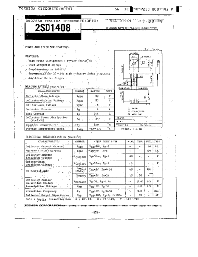 . Electronic Components Datasheets 2sd1408  . Electronic Components Datasheets Active components Transistors Toshiba 2sd1408.pdf